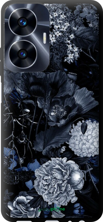 TPU чехол Абстрактный цветочный рисунок в синих тонах для Realme C55 - 6539b-2992 изображение 