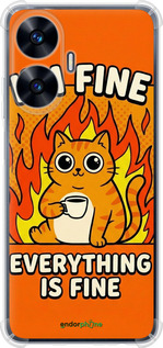 Силикон с усиленными углами чехол 'Funny Cat' для Realme C55 изображение 5