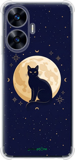 Силикон с усиленными углами чехол 'Cute Cat Celestial/Witchy' для Realme C55 изображение 3