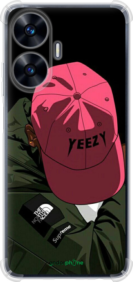 Силикон с усиленными углами чехол logo de yeezy для Realme C55 - 3995sp-2992 изображение 
