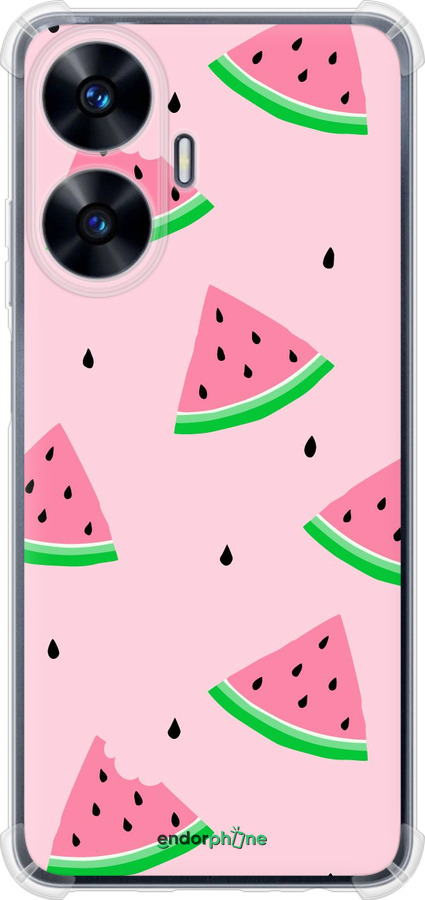 Силикон с усиленными углами чехол Розовый арбуз для Realme C55 - 4314sp-2992 изображение 