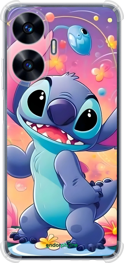 Силіконовий протиударний с посиленими кутами чехол Стич 2 для Realme C55 - 6371sp-2992 изображение 