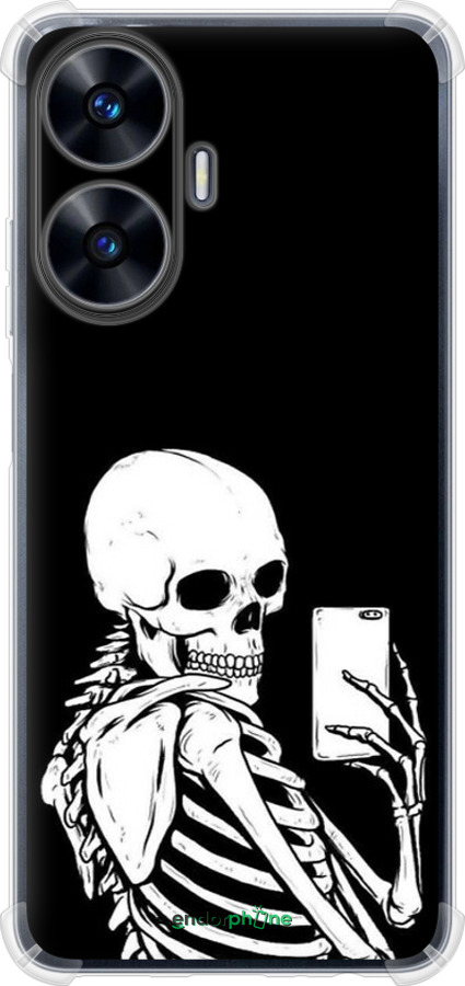 Силикон с усиленными углами чехол Скелет делает Selfie для Realme C55 - 6535sp-2992 изображение 
