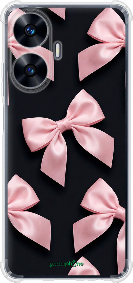 Силикон с усиленными углами чехол Coquette Ribbons Dark Coquette для Realme C55 - 6767sp-2992 изображение 