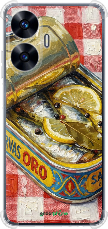 Силикон с усиленными углами чехол Vintage Sardine Tin Phone для Realme C55 - 6772sp-2992 изображение 