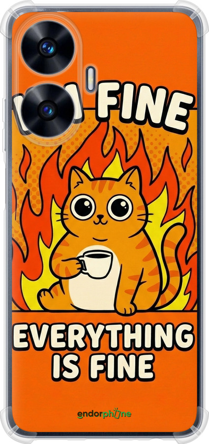 Силикон с усиленными углами чехол Funny Cat для Realme C55 - 6786sp-2992 изображение 