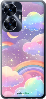 Силиконовый чехол Облака и радуга для Realme C55 - 6312u-2992 изображение 