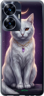 Силиконовый чехол Mystic White Cat Gothic Dark Purple Gold для Realme C55 - 6805u-2992 изображение 
