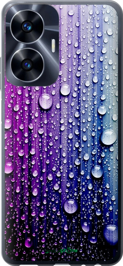 

Силіконовий чохол "Краплини води" для Realme C55, Синій