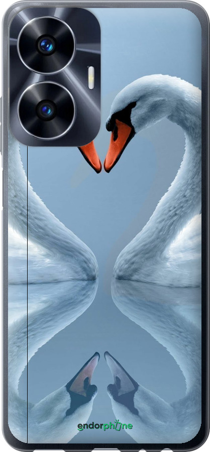 Силиконовый чехол Лебеди для Realme C55 - 6007u-2992 изображение 