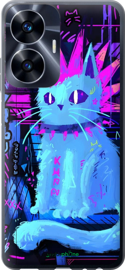 Силиконовый чехол Кот панк для Realme C55 - 6311u-2992 изображение 