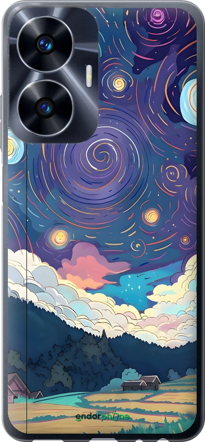 Силиконовый чехол Креативный арт для Realme C55 - 6322u-2992 изображение 