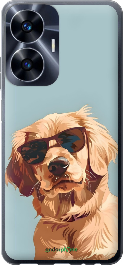 Силиконовый чехол Пес в очках для Realme C55 - 6381u-2992 изображение 