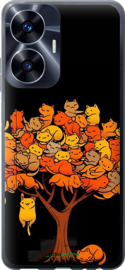 Силиконовый чехол Дерево и котики для Realme C55 - 6516u-2992 изображение 