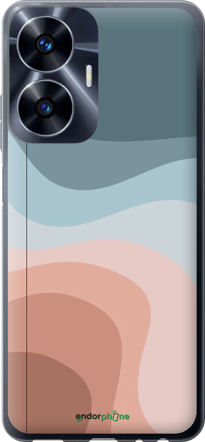 Силиконовый чехол С синими и розовыми волнами в стиле ретро для Realme C55 - 6532u-2992 изображение 
