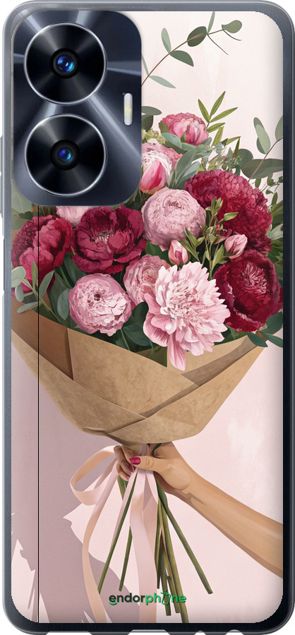 Силиконовый чехол Пионы 1 для Realme C55 - 6705u-2992 изображение 