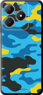 TPU чехол Желто-голубой камуфляж для Realme C61 - 1084b-3781 изображение 
