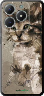 TPU чехол Котёнок из пятен и линий для Realme C61 - 119b-3781 изображение 
