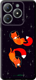 TPU чехол Лисички в космосе для Realme C61 - 4519b-3781 изображение 
