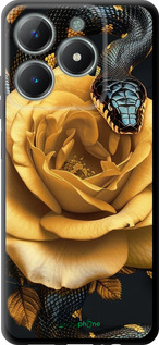 TPU чехол Black snake and golden rose для Realme C61 - 6068b-3781 изображение 