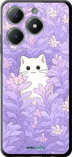 TPU чехол Котик в цветах для Realme C61 - 6390b-3781 изображение 