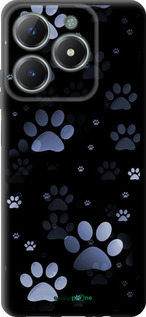 TPU чехол С синими отпечатками лап для Realme C61 - 6441b-3781 изображение 