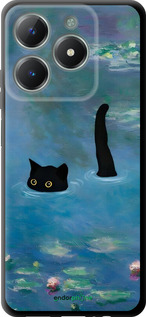 TPU чехол С изображением кота и водяной лилии Monet для Realme C61 - 6519b-3781 изображение 