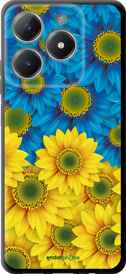 TPU чехол Жовто-блакитні квіти  для Realme C61 - 1048b-3781 изображение 