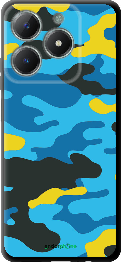 TPU чехол Желто-голубой камуфляж для Realme C61 - 1084b-3781 изображение 