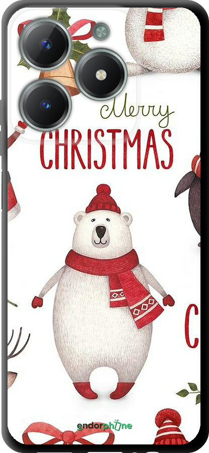 TPU чехол Merry Christmas для Realme C61 - 4106b-3781 изображение 