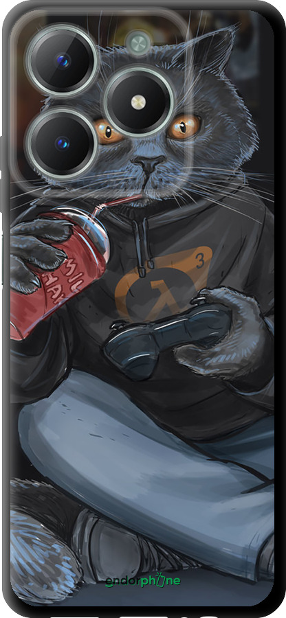TPU чехол gamer cat для Realme C61 - 4140b-3781 изображение 