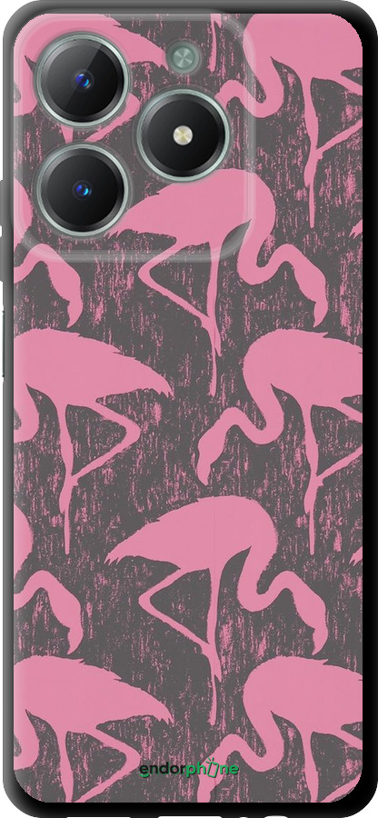 TPU чехол Vintage-Flamingos для Realme C61 - 4171b-3781 изображение 