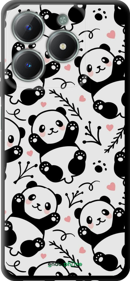TPU чехол Панды для Realme C61 - 4318b-3781 изображение 