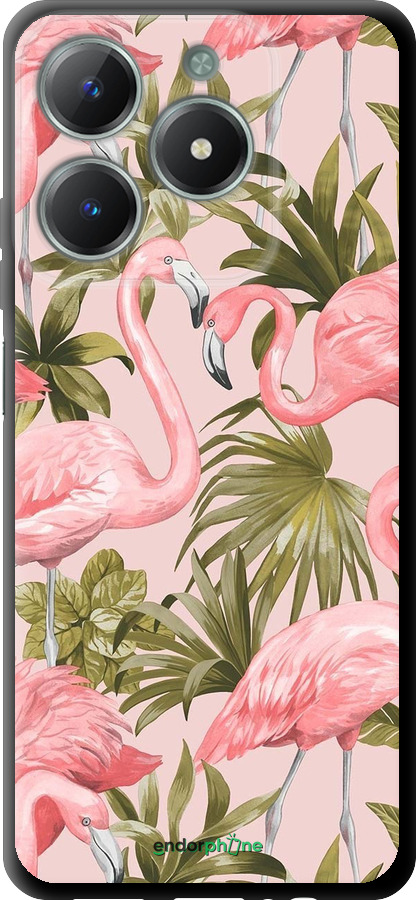 TPU чехол фламинго 2 для Realme C61 - 4360b-3781 изображение 