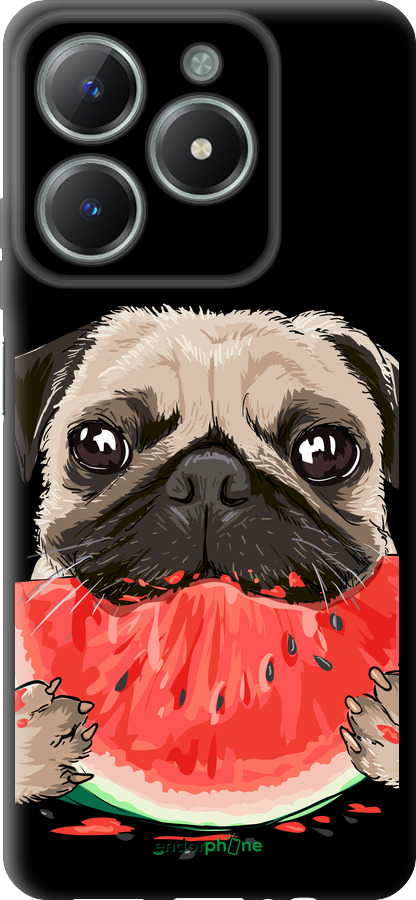 TPU чехол Мопс и арбуз для Realme C61 - 4665b-3781 изображение 