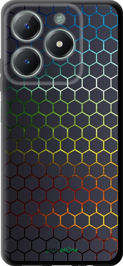 TPU чехол Переливающиеся соты для Realme C61 - 498b-3781 изображение 