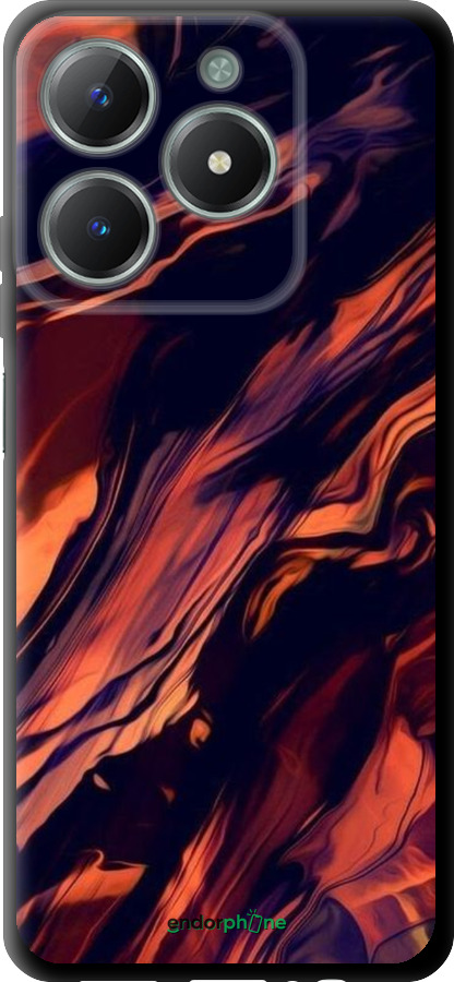 TPU чехол Черно-оранжевая абстракция для Realme C61 - 5340b-3781 изображение 