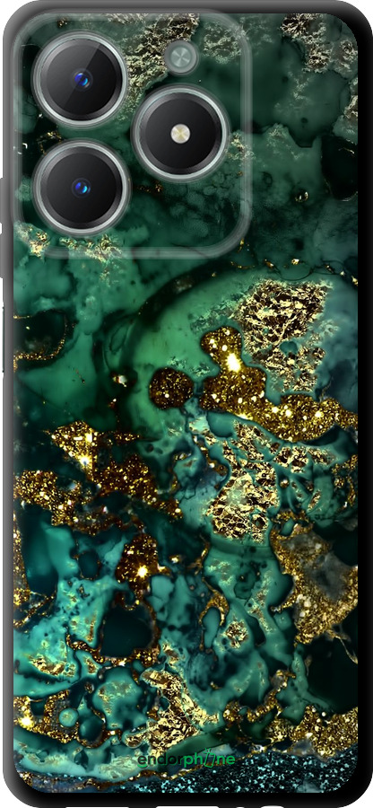 TPU чехол Мармур золото багатство для Realme C61 - 5419b-3781 изображение 