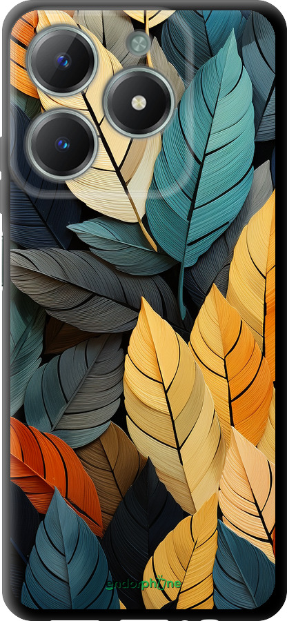 TPU чехол Кольорове листя для Realme C61 - 5644b-3781 изображение 