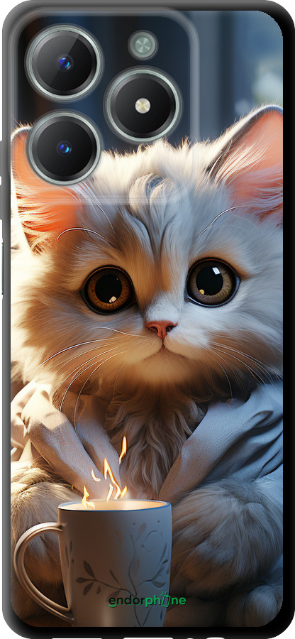 TPU чехол White cat для Realme C61 - 5646b-3781 изображение 