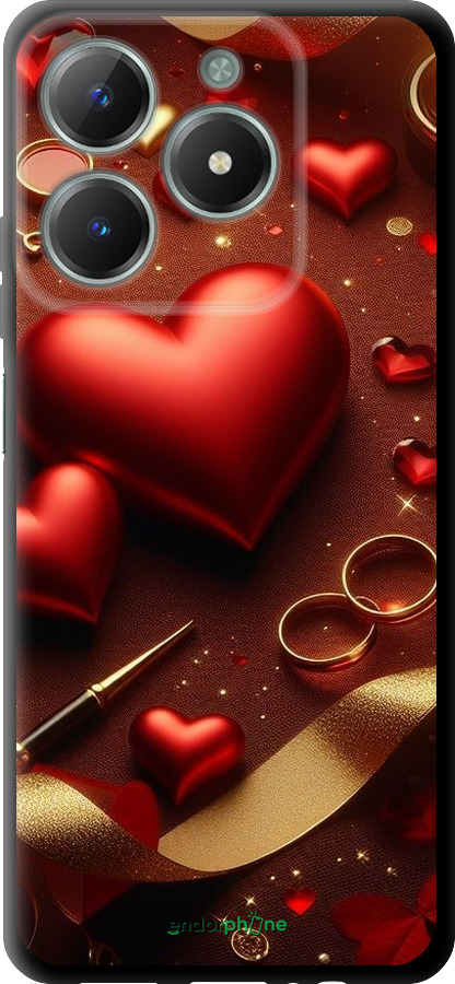 TPU чехол Сердечки v3 для Realme C61 - 5833b-3781 изображение 