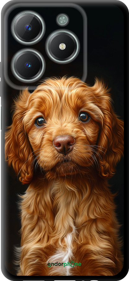 TPU чехол Cocker spaniel на черном фоне для Realme C61 - 6137b-3781 изображение 