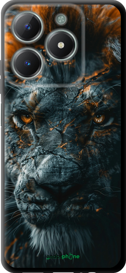 TPU чехол Пламенный лев для Realme C61 - 6153b-3781 изображение 