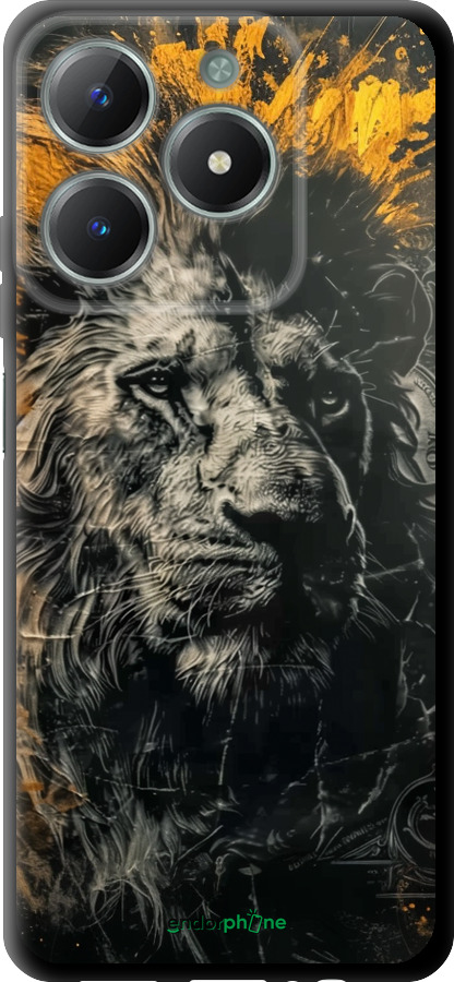 TPU чехол Лев у золотих фарбах для Realme C61 - 6155b-3781 изображение 