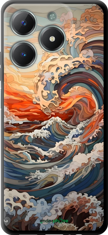 TPU чехол Арт волны для Realme C61 - 6324b-3781 изображение 