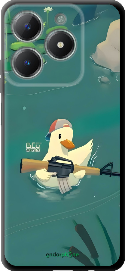 TPU чехол Уточка с автоматом для Realme C61 - 6356b-3781 изображение 