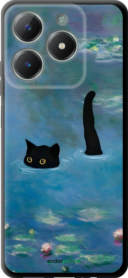 TPU чехол С изображением кота и водяной лилии Monet для Realme C61 - 6519b-3781 изображение 