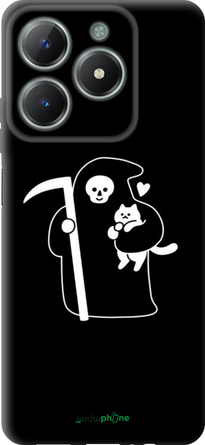 TPU чехол Минималистичный арт: смерть и кошка для Realme C61 - 6529b-3781 изображение 