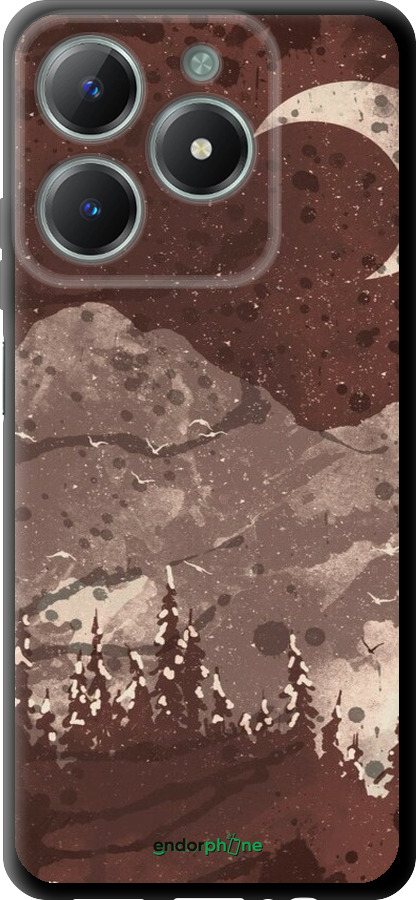 TPU чехол С изображением лунного пейзажа в ночном лесу для Realme C61 - 6546b-3781 изображение 