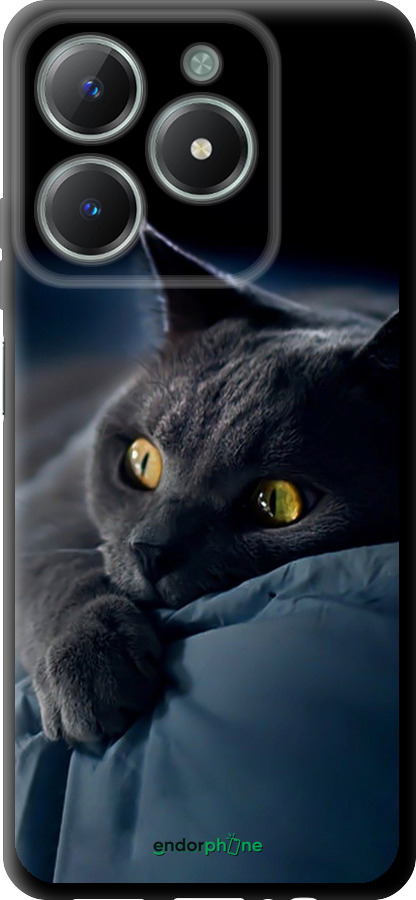 TPU чехол Дымчатый кот для Realme C61 - 825b-3781 изображение 